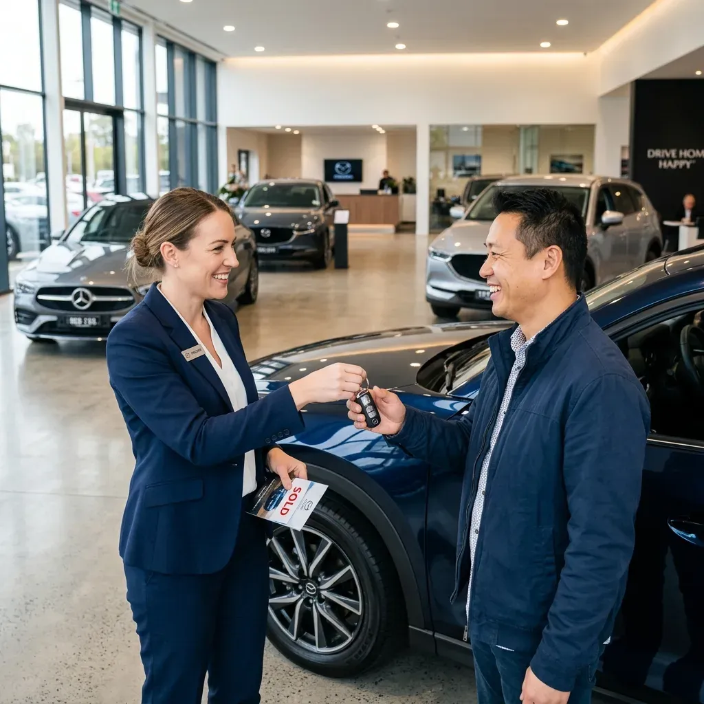 Automotive dealership website display showing car inventory dynamic feed
