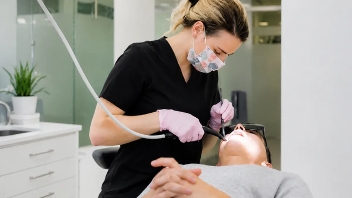 Riverside Family Dental website showing client reviews and patient scheduling interface